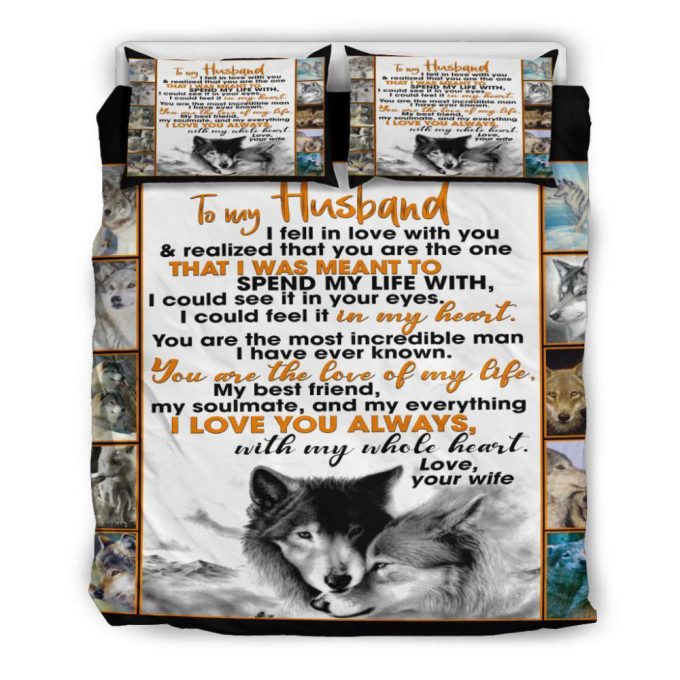 To My Husband Wolf Duvet Cover Bedding Set Gift For Fans 6