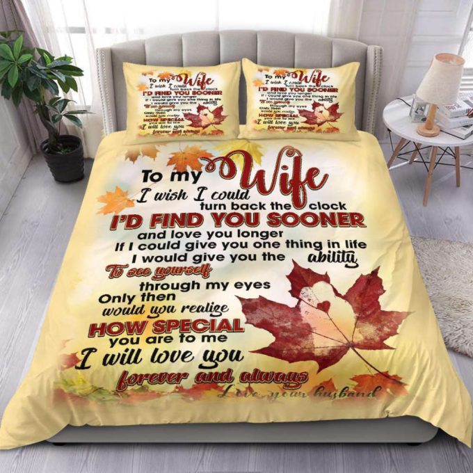 To My Wife Canada Maple Leaf Duvet Cover Bedding Set Gift For Fans 3