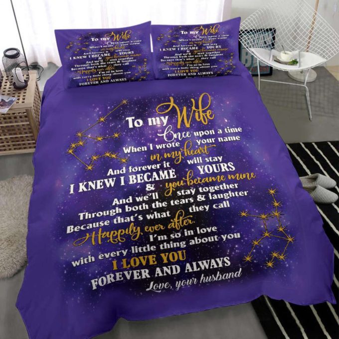 To My Wife Galaxy Duvet Cover Bedding Set Gift For Fans 3