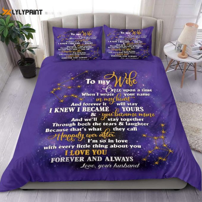 To My Wife Galaxy Duvet Cover Bedding Set Gift For Fans 1