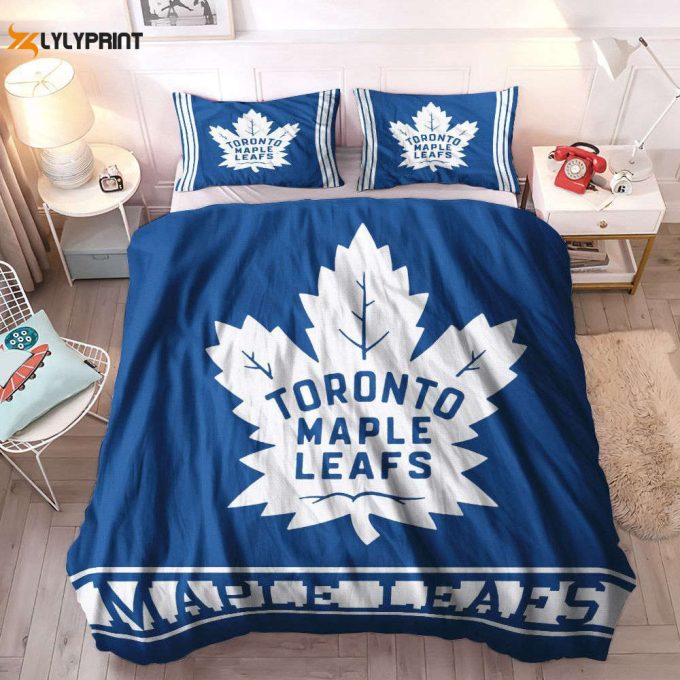 Toronto Maple Leafs Duvet Cover Bedding Set Gift For Fans 1