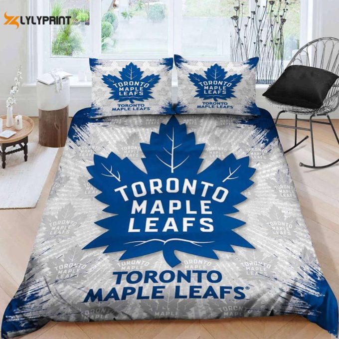 Toronto Maple Leafs Duvet Cover Bedding Set Gift For Fans 1