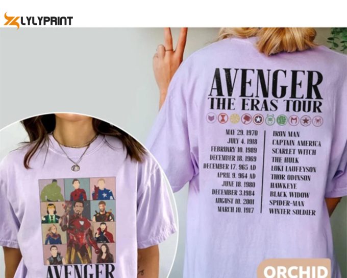 Avengers Eras Tour Shirt: Marvel Superhero Comfort Colors Tee - Perfect Marvel Fan Gift! 1