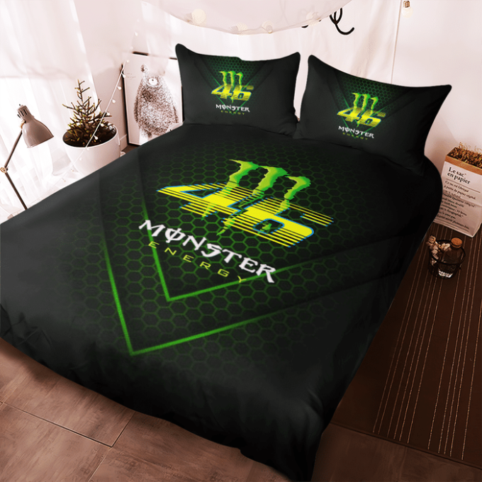 Valentino Rossi Monster Energy Duvet Cover Bedding Set Gift For Fans 2