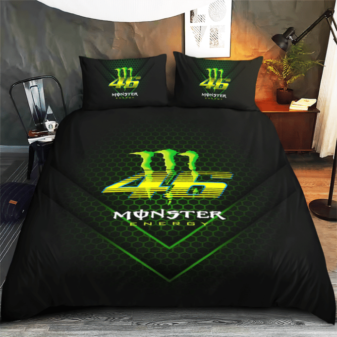 Valentino Rossi Monster Energy Duvet Cover Bedding Set Gift For Fans 3