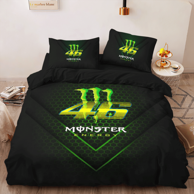 Valentino Rossi Monster Energy Duvet Cover Bedding Set Gift For Fans 4