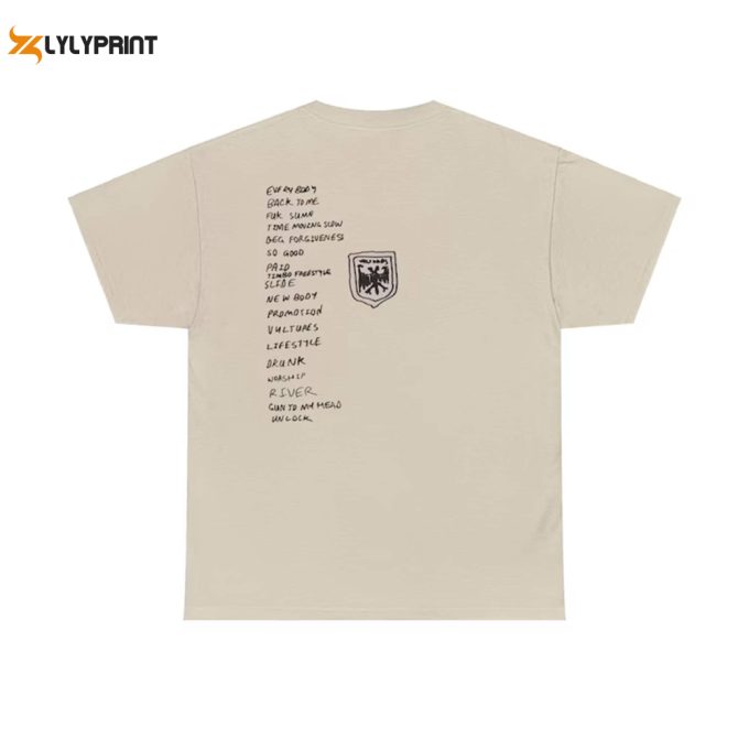 Vultures Kanye West Album T-Shirt: Featuring New Logo &Amp;Amp; Tracklist , Perfect For Fans And Concert Wear, Unique Music Lover Gift 1