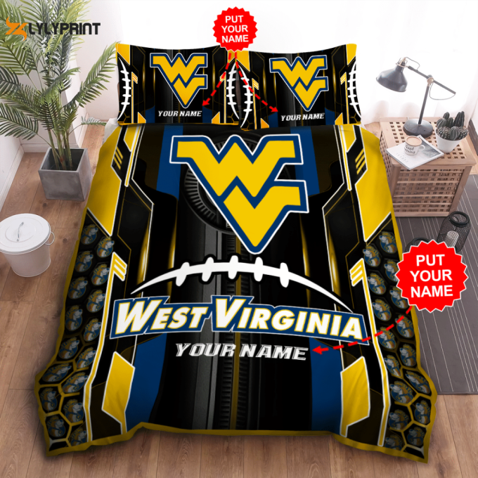 West Virginia Mountaineers Duvet Cover Bedding Set Gift For Fans 1