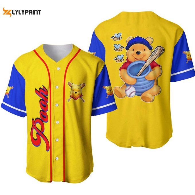 Winnie The Pooh All Over Print Baseball Jersey 1