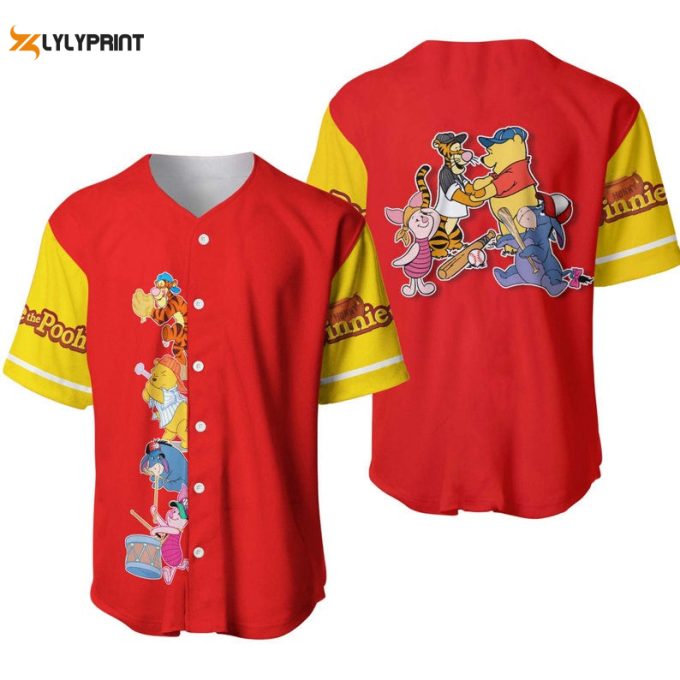 Winnie The Pooh Team All Over Print Baseball Jersey