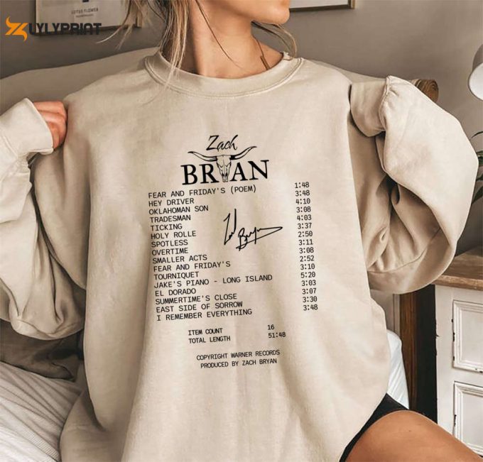 Zach Bryan Album Self Titled Receipt Version Shirt 1