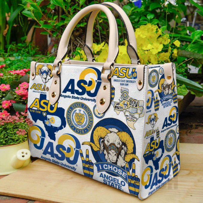 Angelo State University Rams Leather Handbag Gift For Women 2