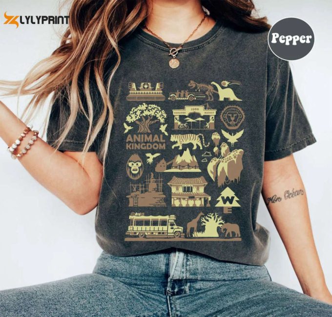 Animal Kingdom Retro T-Shirt, Disney Animal Shirt, Disney Wild Shirt, Vintage Safari Fashion Shirt, Mickey Safari Shirt, Disney Trip 2024 Tee 1