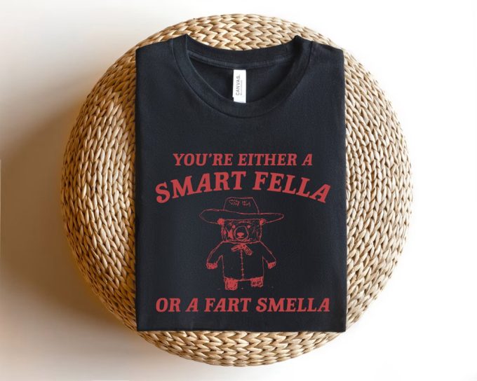 Are You A Smart Fella Or Fart Smella? Retro Cartoon T Shirt, Weird T Shirt, Meme T Shirt, Trash Panda T Shirt, Unisex 2