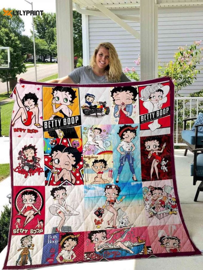 Betty Boop Blanket Quilt Ch, Gift For Fan Home Decor, Gift For Fan Home Decor