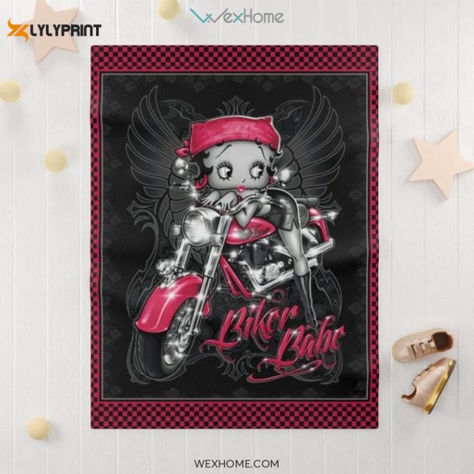 Betty Boop Cartoon Soft Sherpa Fleece Quilt Blanket Bl3330, Gift For Fan Home Decor, Gift For Fan Home Decor 1