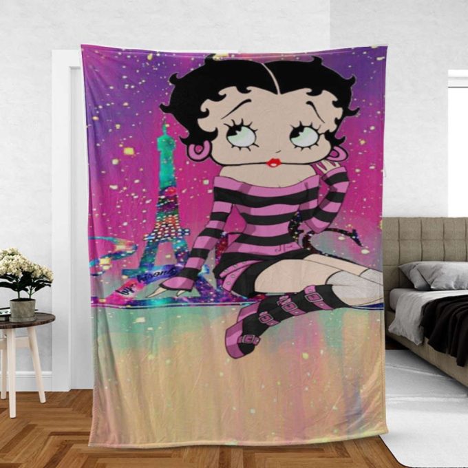 Betty Boop I Love Betty Boop Sherpa Fleece Quilt Blanket Bl2259, Gift For Fan Home Decor, Gift For Fan Home Decor 2