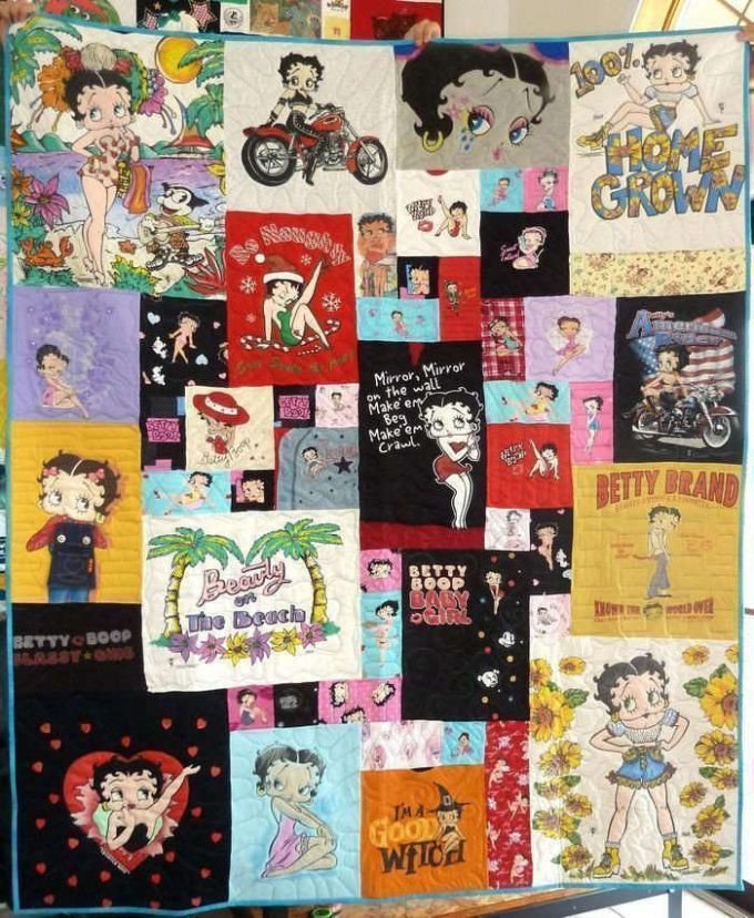 Betty Boop Lover Blanket Quilt N98, Gift For Fan Home Decor, Gift For Fan Home Decor 2