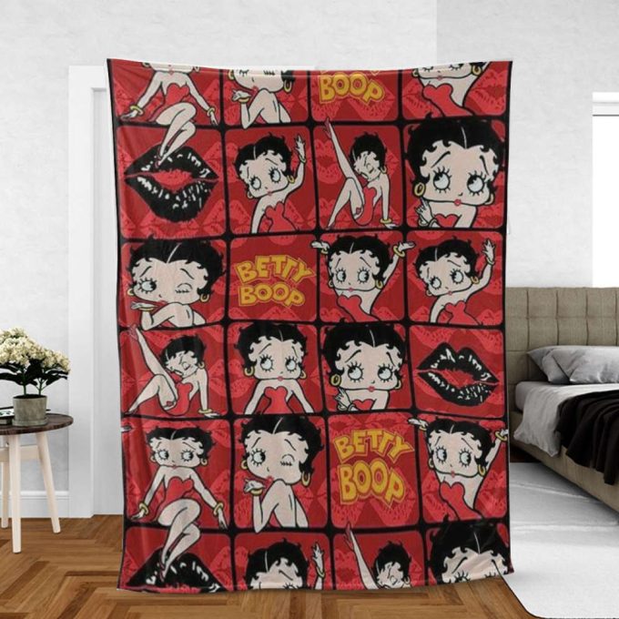 Betty Boop Lover Sherpa Fleece Quilt Blanket Bl1671, Gift For Fan Home Decor, Gift For Fan Home Decor 2