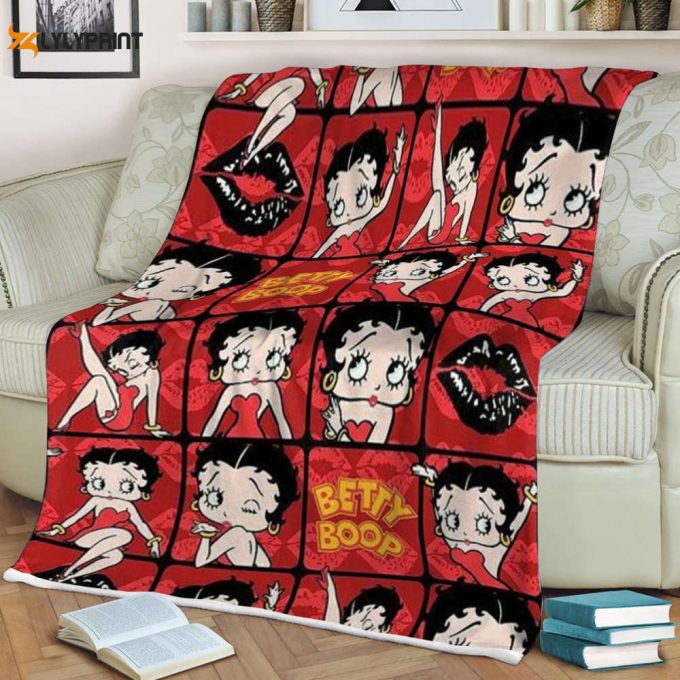 Betty Boop Lover Sherpa Fleece Quilt Blanket Bl1671, Gift For Fan Home Decor, Gift For Fan Home Decor 1