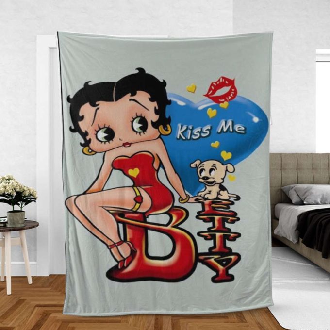 Betty Boop Lover Sherpa Fleece Quilt Blanket Bl1674, Gift For Fan Home Decor, Gift For Fan Home Decor 2