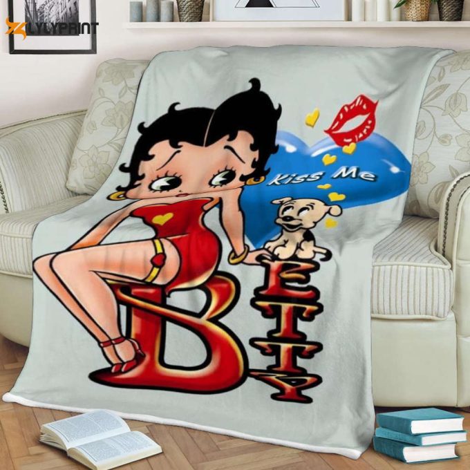 Betty Boop Lover Sherpa Fleece Quilt Blanket Bl1674, Gift For Fan Home Decor, Gift For Fan Home Decor 1