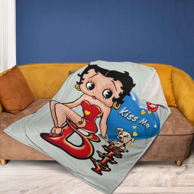 Betty Boop Lover Sherpa Fleece Quilt Blanket Bl1674, Gift For Fan Home Decor, Gift For Fan Home Decor 2