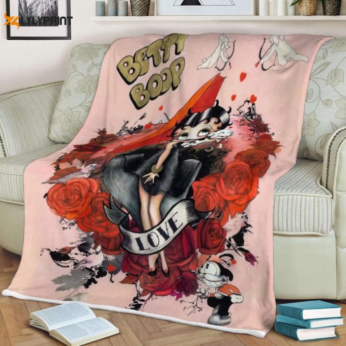 Betty Boop Lover Sherpa Fleece Quilt Blanket Bl1675, Gift For Fan Home Decor, Gift For Fan Home Decor 1