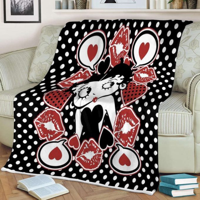 Betty Boop Lover Sherpa Fleece Quilt Blanket Bl1676, Gift For Fan Home Decor, Gift For Fan Home Decor 2