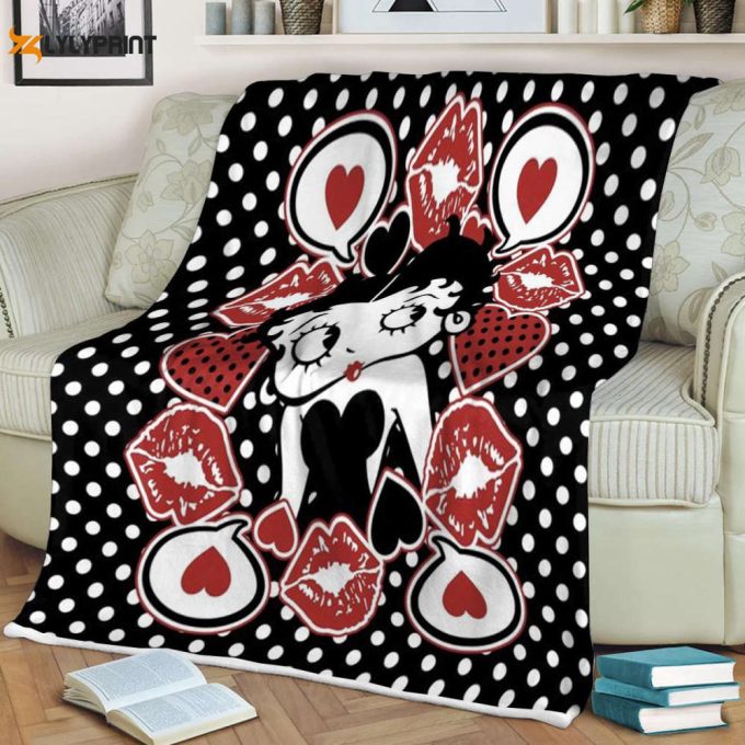 Betty Boop Lover Sherpa Fleece Quilt Blanket Bl1676, Gift For Fan Home Decor, Gift For Fan Home Decor 1