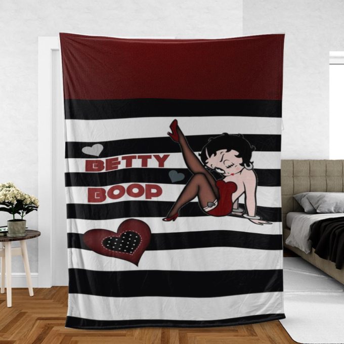 Betty Boop Lover Sherpa Fleece Quilt Blanket Bl1678, Gift For Fan Home Decor, Gift For Fan Home Decor 2