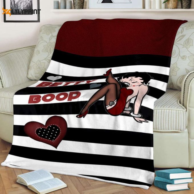 Betty Boop Lover Sherpa Fleece Quilt Blanket Bl1678, Gift For Fan Home Decor, Gift For Fan Home Decor 1