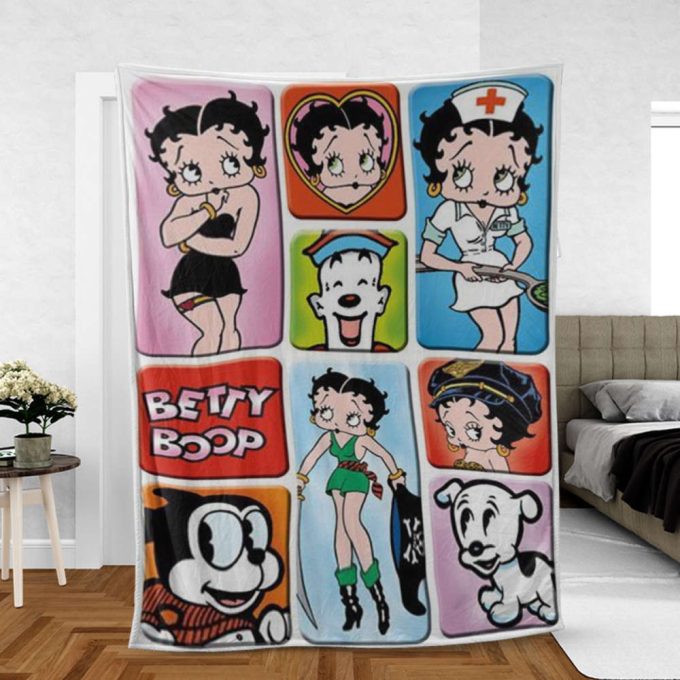 Betty Boop Lover Sherpa Fleece Quilt Blanket Bl1679, Gift For Fan Home Decor, Gift For Fan Home Decor 2