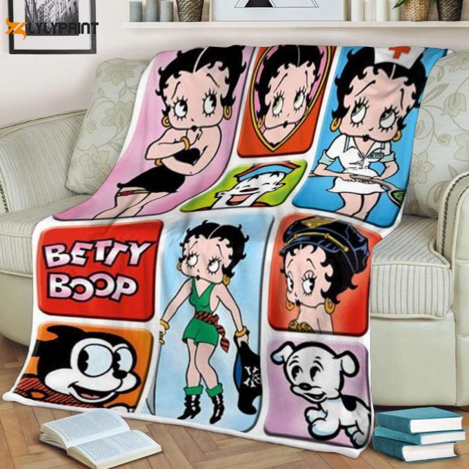 Betty Boop Lover Sherpa Fleece Quilt Blanket Bl1679, Gift For Fan Home Decor, Gift For Fan Home Decor 1