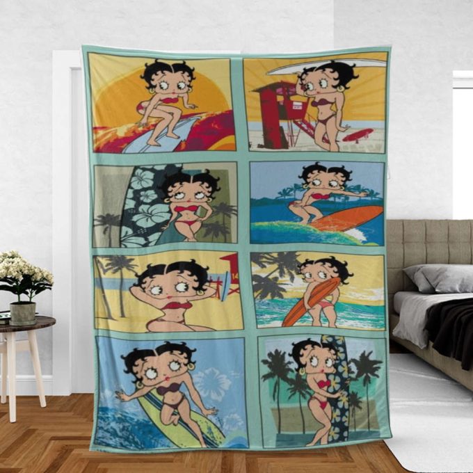 Betty Boop Lover Sherpa Fleece Quilt Blanket Bl1681, Gift For Fan Home Decor, Gift For Fan Home Decor 2