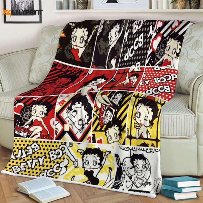 Betty Boop Lover Sherpa Fleece Quilt Blanket Bl1683, Gift For Fan Home Decor, Gift For Fan Home Decor 1