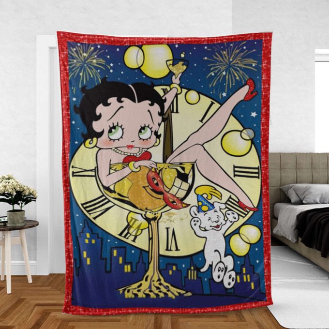 Betty Boop Lover Sherpa Fleece Quilt Blanket Bl1684, Gift For Fan Home Decor, Gift For Fan Home Decor 2