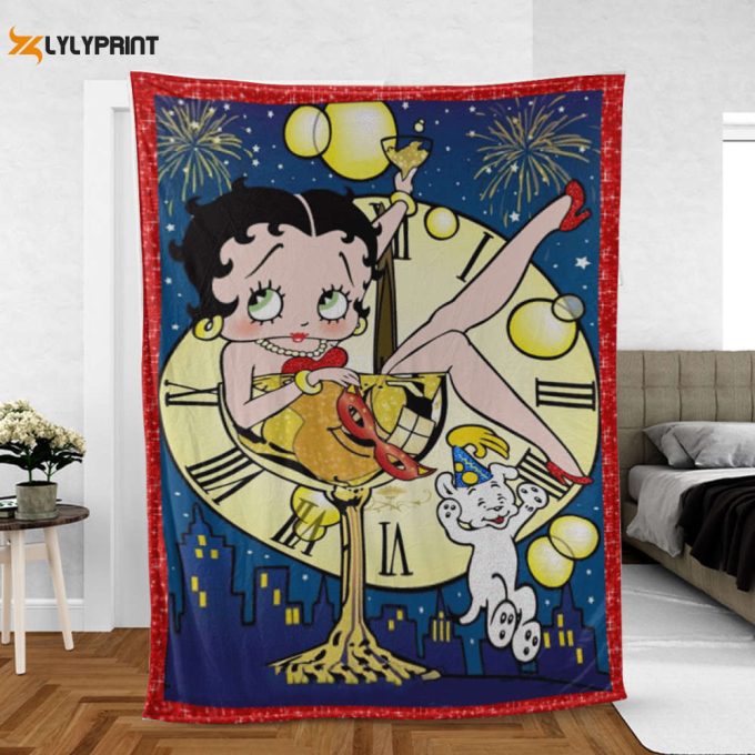 Betty Boop Lover Sherpa Fleece Quilt Blanket Bl1684, Gift For Fan Home Decor, Gift For Fan Home Decor 1