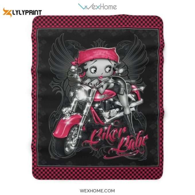 Betty Boop Pink Beker Babe Sexy Sherpa Sherpa Fleece Quilt Blanket Bl2874, Gift For Fan Home Decor, Gift For Fan Home Decor 1