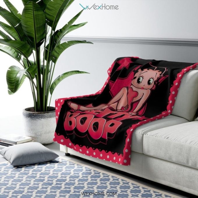 Betty Boop Pink Dress Music Star Sherpa Sherpa Fleece Quilt Blanket Bl2853, Gift For Fan Home Decor, Gift For Fan Home Decor 2