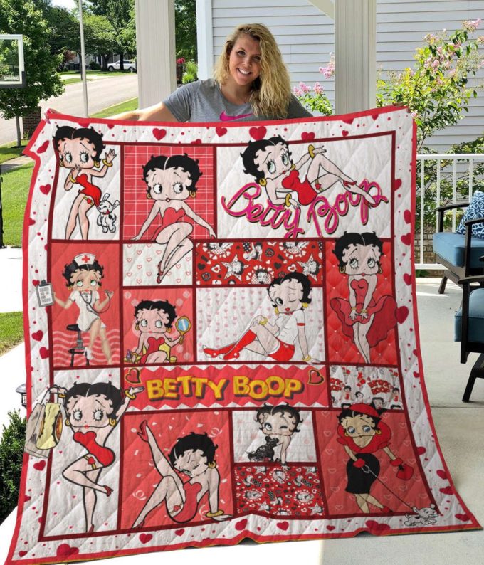 Betty Boop Quilt Blanket Quilt Ch, Gift For Fan Home Decor, Gift For Fan Home Decor 2