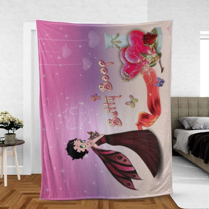 Betty Boop Valentine’s Day Sherpa Fleece Quilt Blanket Bl1747, Gift For Fan Home Decor, Gift For Fan Home Decor 2