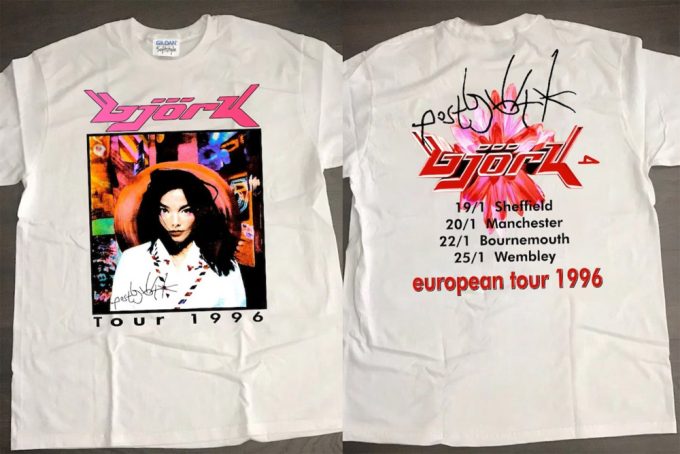 Bjork Post European Tour 1996 T-Shirt, Bjork Tour '96 T-Shirt, Bjork T-Shirt, Bjork Post Tour Shirt, Bjork 1996 Post T-Shirt, 90S Music Tee 2