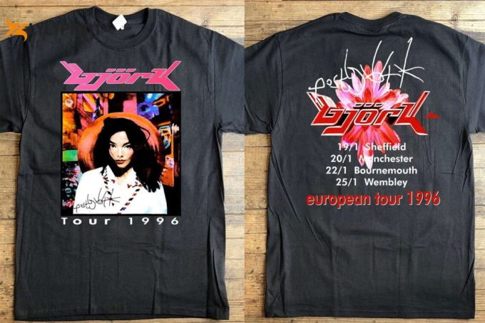 Bjork Post European Tour 1996 T-Shirt, Bjork Tour '96 T-Shirt, Bjork T-Shirt, Bjork Post Tour Shirt, Bjork 1996 Post T-Shirt, 90S Music Tee 1