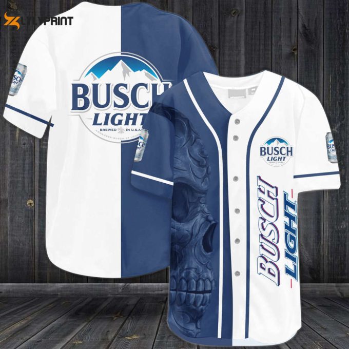 Busch Light Skull Baseball Jersey 1