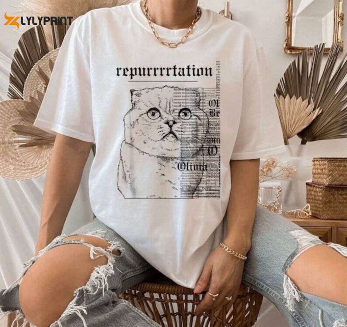 Cat Shirt, Funny Album Swiftie Cat Shirt, Unisex Heavy Cotton Tee 1