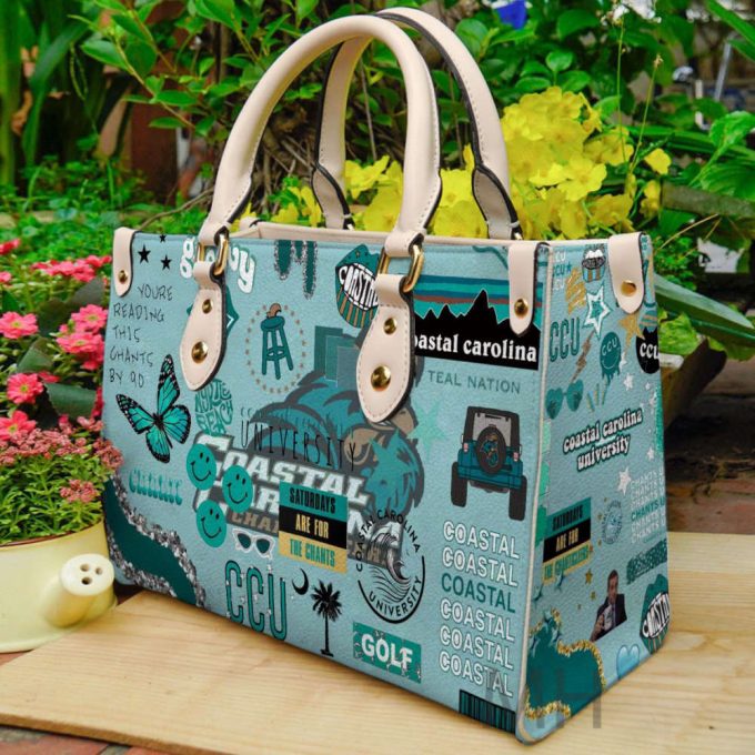 Coastal Carolina Chanticleers Leather Handbag Gift For Women 3