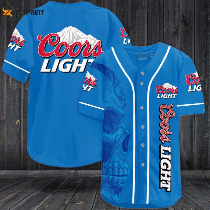 Coors Light Skull Baseball Jersey 1