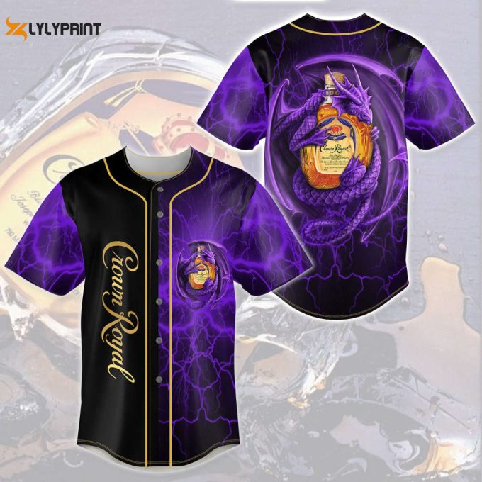 Crown Royal Dragon Thunder All Over Print 3D Unisex Baseball Jersey 1