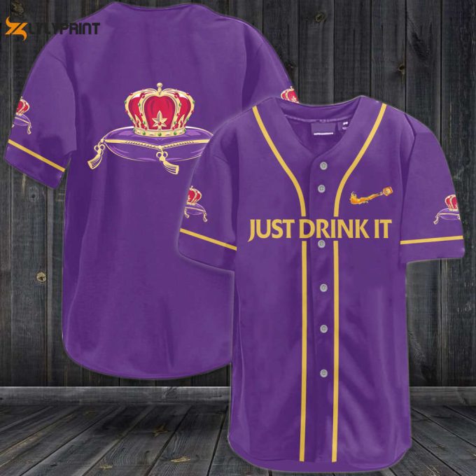 Crown Royal Just Drink It All Over Print Unisex Baseball Jersey 1